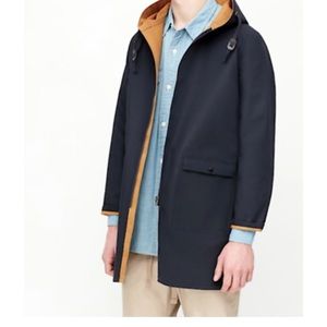 UNIQLO MEN NAVY WINDPROOF REVERSIBLE HOODED COAT
